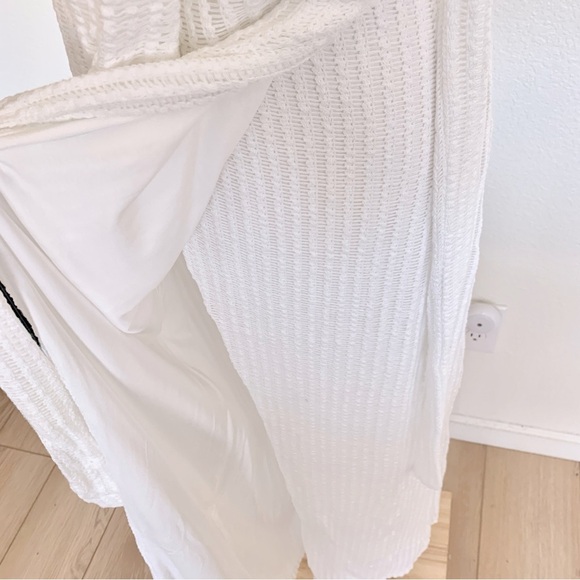 SABO Florence White Ribbed Knit Knot Front Wrap Top Wrap Maxi Skirt Set - Picture 8 of 16